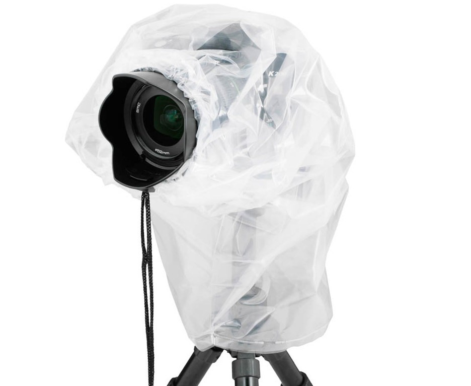 Накидка от дождя прозрачная для фотокамер с объективом и вспышкой