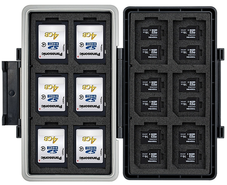 Защитный бокс на 24 MicroSD и 12 SD карт памяти