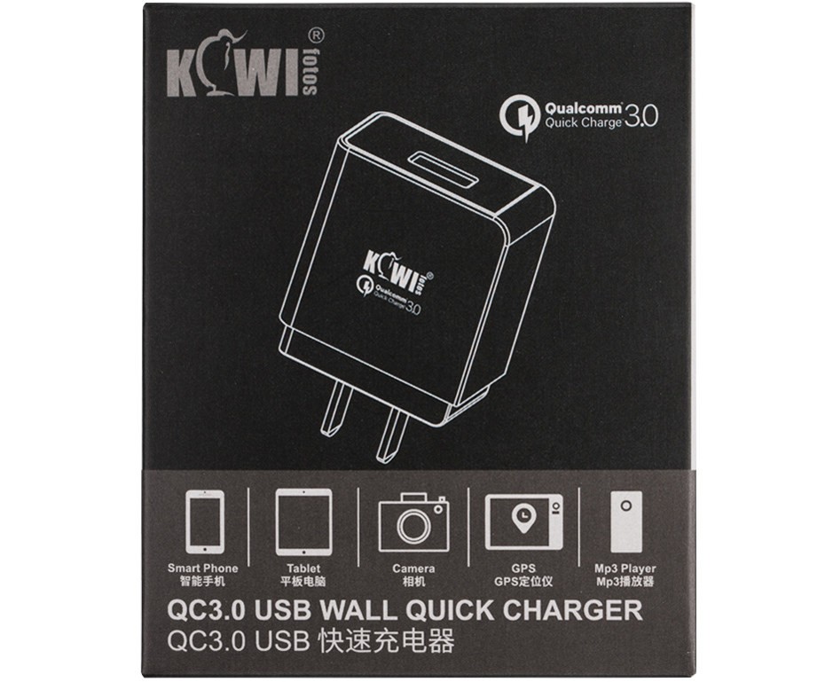 Сетевое зарядное устройство QC3.0 USB 3.6-6V 3A, 6-9V 2A, 9-12V 1.5A (белый цвет)