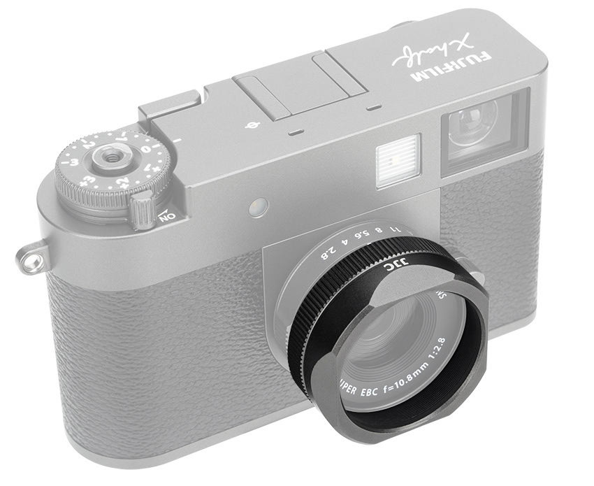 Бленда квадратная с крышкой для Fujifilm X Half (тёмно-серый цвет)