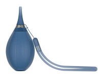 Груша воздушная для оптики с двумя клапанами, мягким соплом и ремешком (прозрачная синяя)