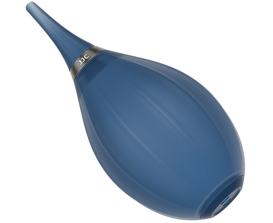 Груша воздушная для оптики с двумя клапанами, мягким соплом и ремешком (прозрачная синяя)