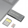 Картридер USB 3.1 + Type-C + MicroUSB OTG для SD и MicroSD карт памяти (серый)