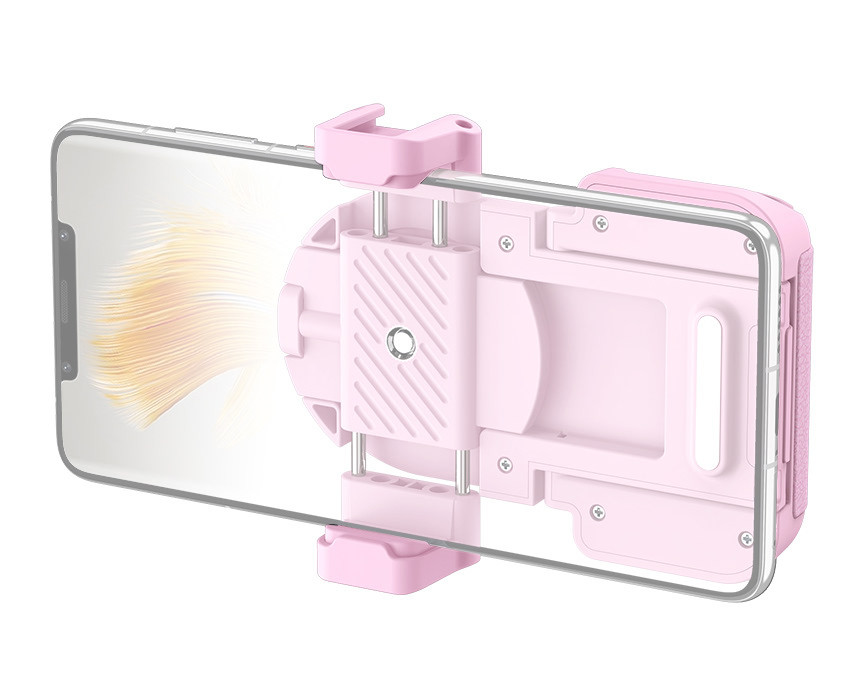 Рукоятка для смартфона с кнопкой спуска затвора (розовый цвет)