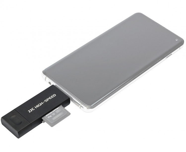 Картридер USB 3.1 + Type-C + MicroUSB OTG для SD и MicroSD карт памяти (чёрный)