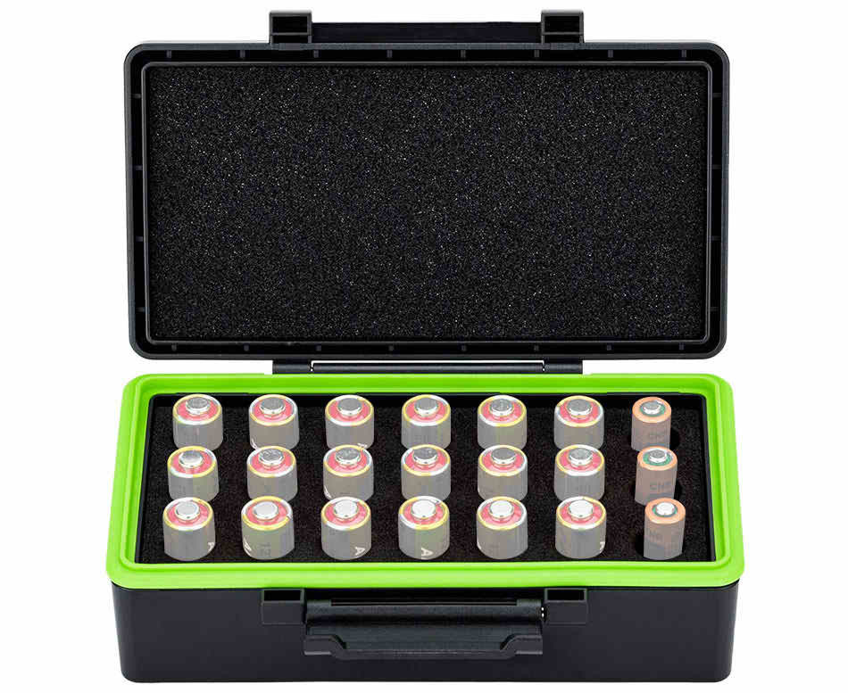 Защитный бокс на двадцать одну батарею типа 23A / VA23GA / A23 / MN21 / V23GA / 27A / VA27GA / A2 / MN2 / V27GA