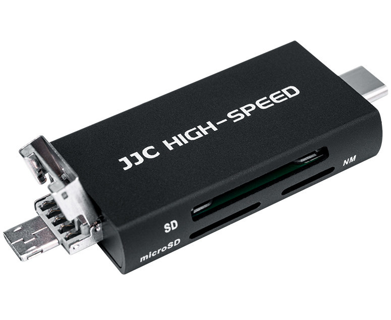 Картридер USB 3.0 + Type-C + MicroUSB OTG для NM, SD и MicroSD карт памяти (чёрный)