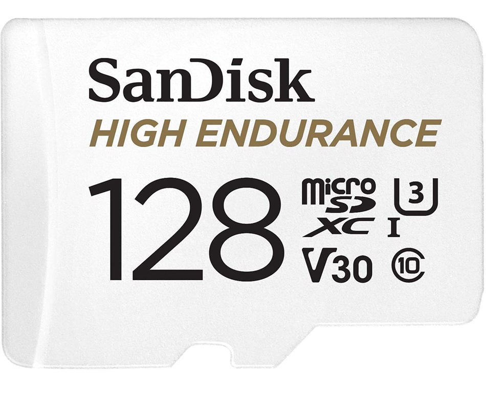 Карта памяти microSDXC UHS-I U3 Sandisk High Endurance 128 Гб, 100 МБ/с, Class 10 V30