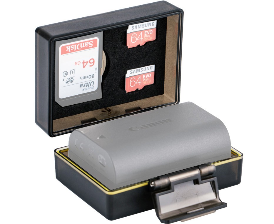 Защитный бокс для аккумулятора и карт памяти SD / MicroSD