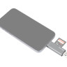 Картридер USB 3.0 / Type-C / MicroUSB OTG для SD и MicroSD карт памяти до 1 Тб (серый)