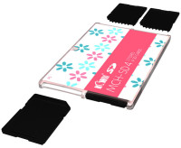 Компактный защитный футляр для флеш карт (4x SD card) розовый