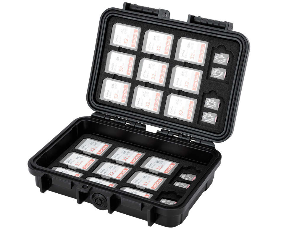 Защитный бокс на 76 шт microSD, 22 шт SD и 16 шт CFexpress Type B или XQD