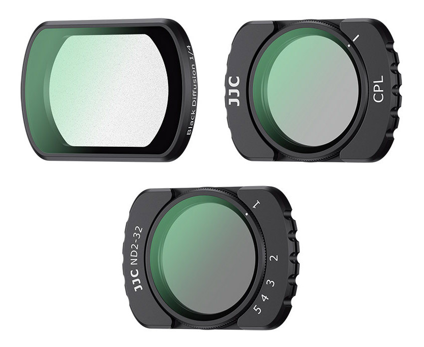 Три светофильтра для DJI Osmo Pocket 3 (CPL, NDV2-32, Black Mist 1/4)