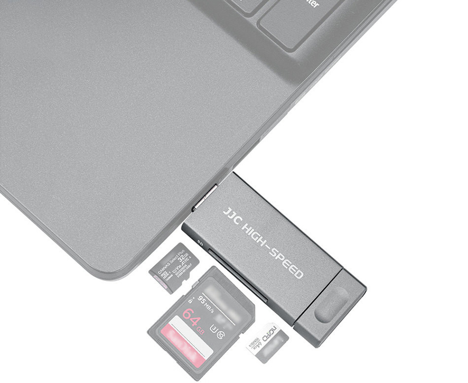 Картридер USB 3.0 + Type-C + MicroUSB OTG для NM, SD и MicroSD карт памяти (серый)