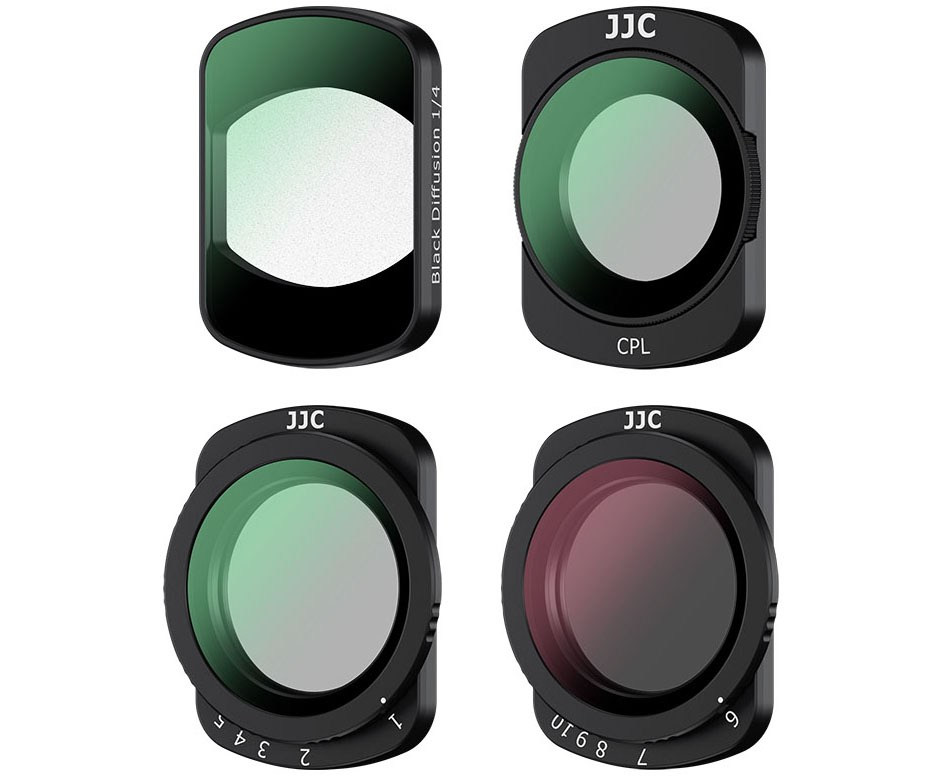 Четыре светофильтра для DJI Osmo Pocket 3 (CPL, NDV2-32, NDV64-1000, Black Mist 1/4)