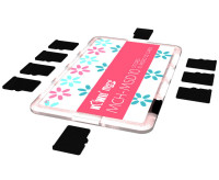 Компактный защитный футляр для флеш карт (10x MicroSD) розовый