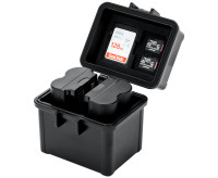 Защитный бокс на 2 аккумулятора фотокамер и двух SD и четырёх microSD карт памяти