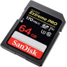 Карта памяти SDXC UHS-I Sandisk Extreme PRO 64 Гб, 170 МБ/с, Class 10