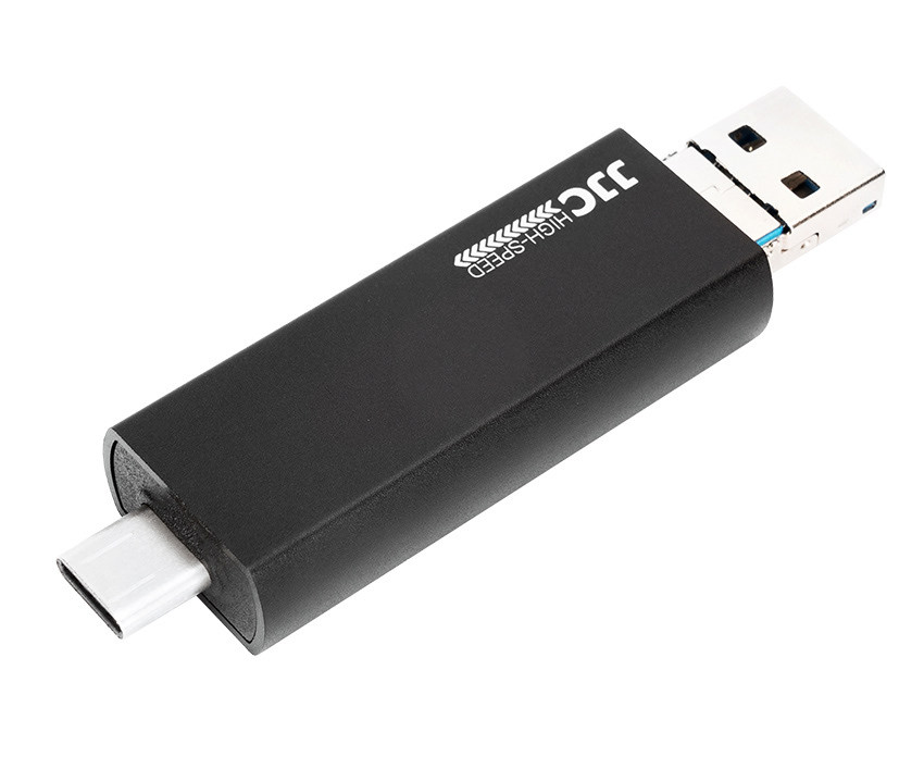 Картридер USB 3.0 / Type-C / MicroUSB OTG для SD и MicroSD карт памяти до 1 Тб (чёрный)