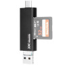 Картридер USB 3.0 / Type-C / MicroUSB OTG для SD и MicroSD карт памяти до 1 Тб (чёрный)