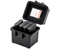 Защитный бокс на 4 аккумулятора фотокамер и одной SD и двух microSD карт памяти