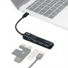 Хаб разветвитель USB-C 3.0 x 4 порта 5Gbps Kiwifotos KHB-01C