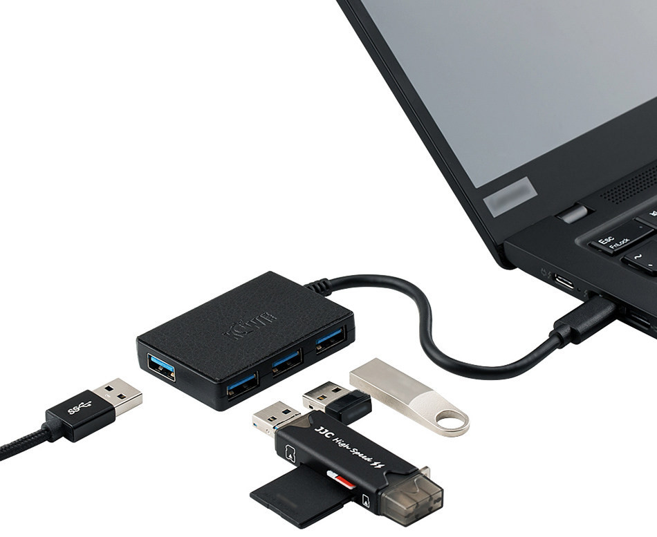 Хаб разветвитель USB-C 3.0 x 4 порта 5Gbps Kiwifotos KHU-C15