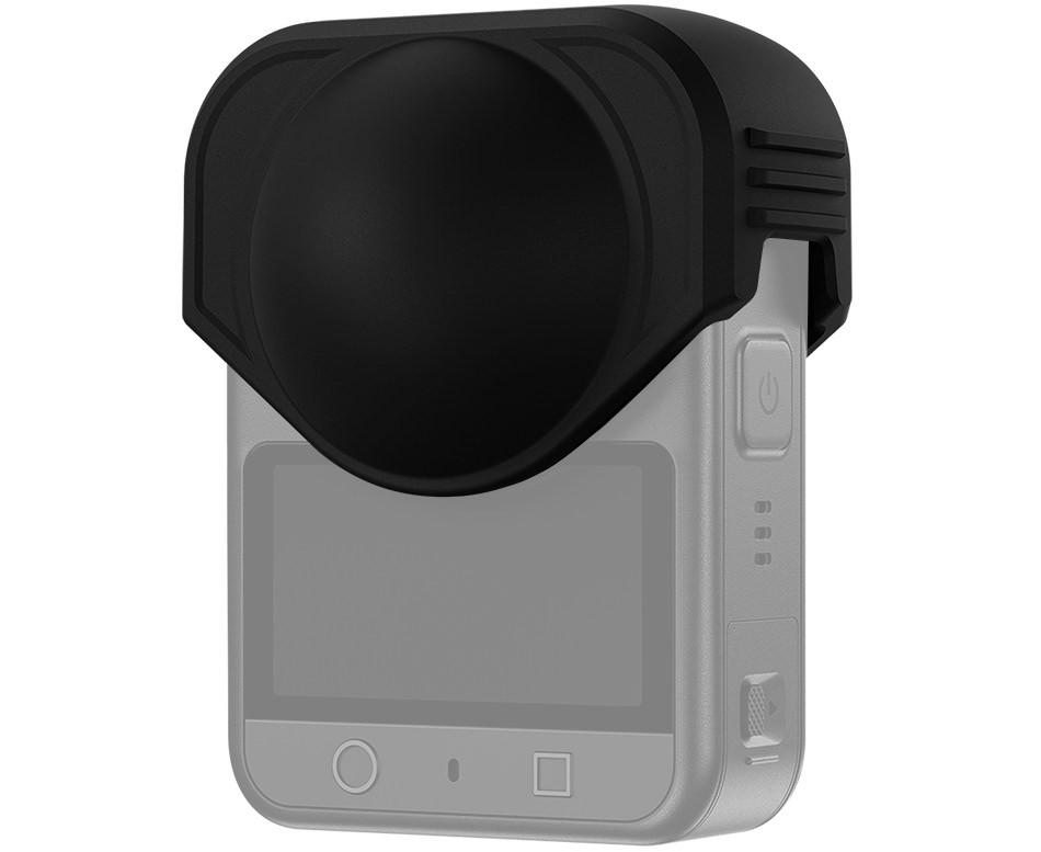 Силиконовая защитная крышка для DJI Osmo 360 с установленными прозрачными защитными накладками