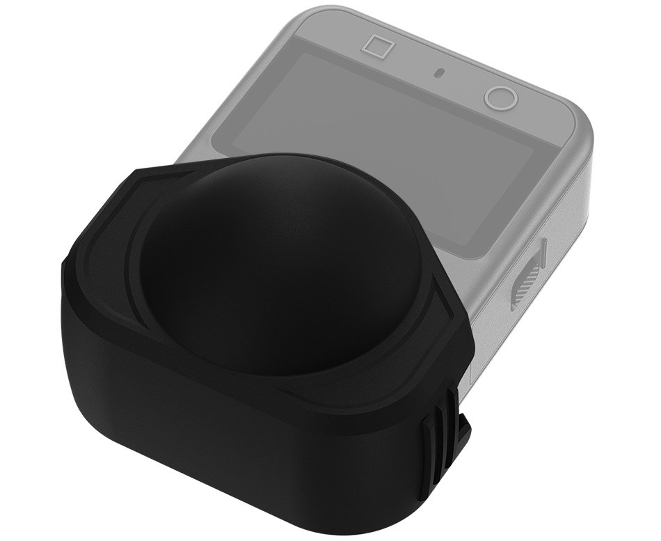 Силиконовая защитная крышка для DJI Osmo 360 с установленными прозрачными защитными накладками