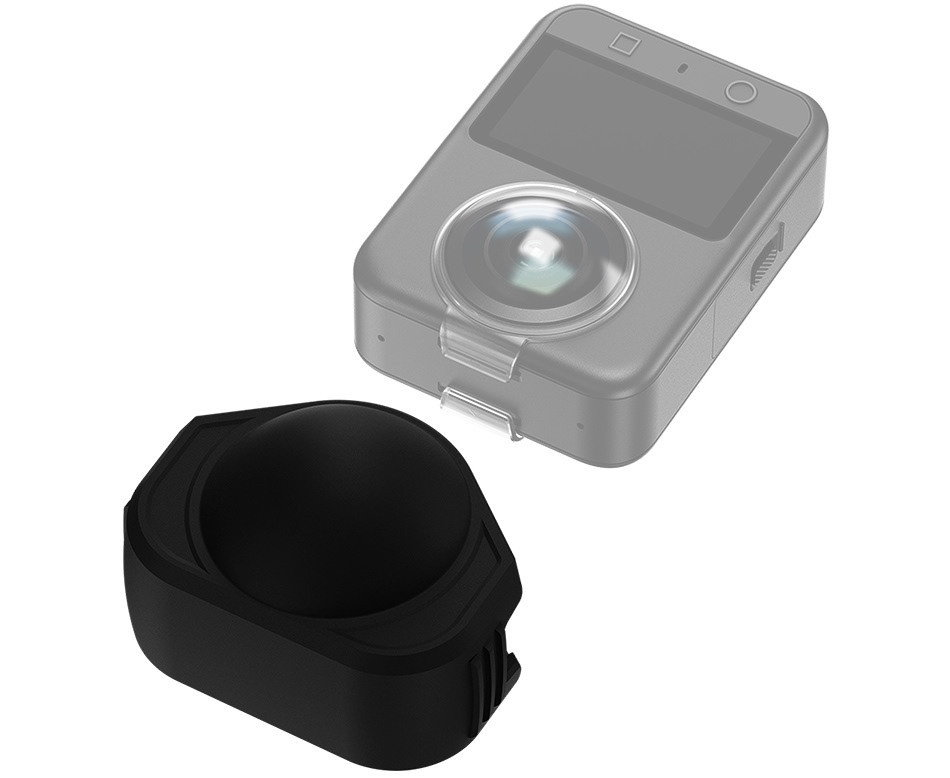 Силиконовая защитная крышка для DJI Osmo 360 с установленными прозрачными защитными накладками