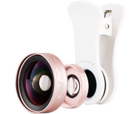 Широкоугольный конвертер 120° с 15X макро для смартфона, розовый цвет