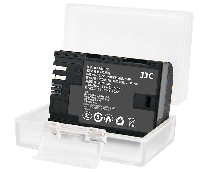 Аккумулятор JJC типа Canon LP-E6P с зарядным портом Type-C