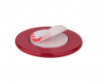 Мягкая спусковая кнопка безрезьбовая (тёмно-красный цвет) округлая
