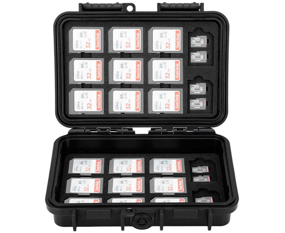 Защитный бокс на 90 шт microSD, 33 шт SD и 12 шт CFexpress Type A
