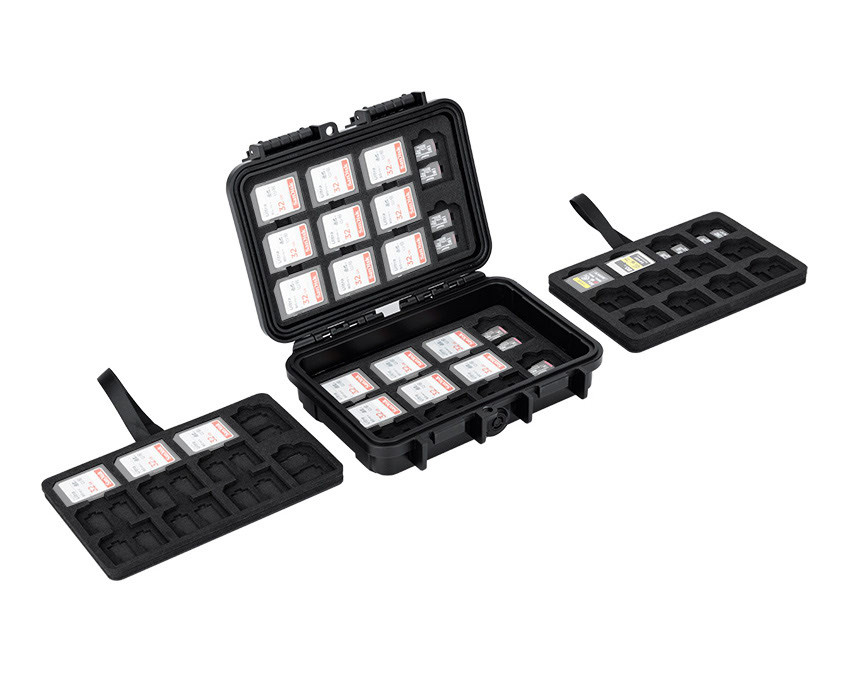 Защитный бокс на 90 шт microSD, 33 шт SD и 12 шт CFexpress Type A