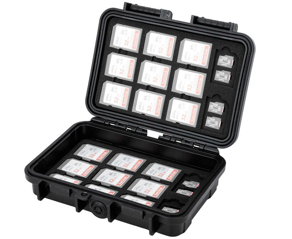 Защитный бокс на 90 шт microSD, 33 шт SD и 12 шт CFexpress Type A