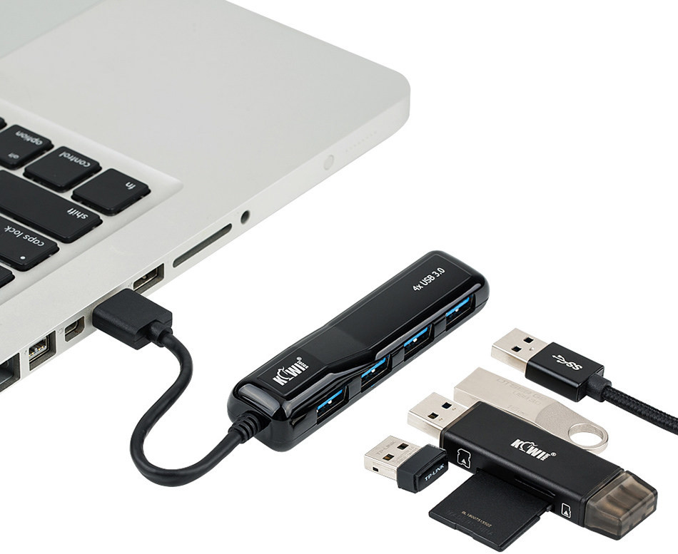 Хаб разветвитель USB 3.0 x 4 порта 5Gbps Kiwifotos KHB-01A