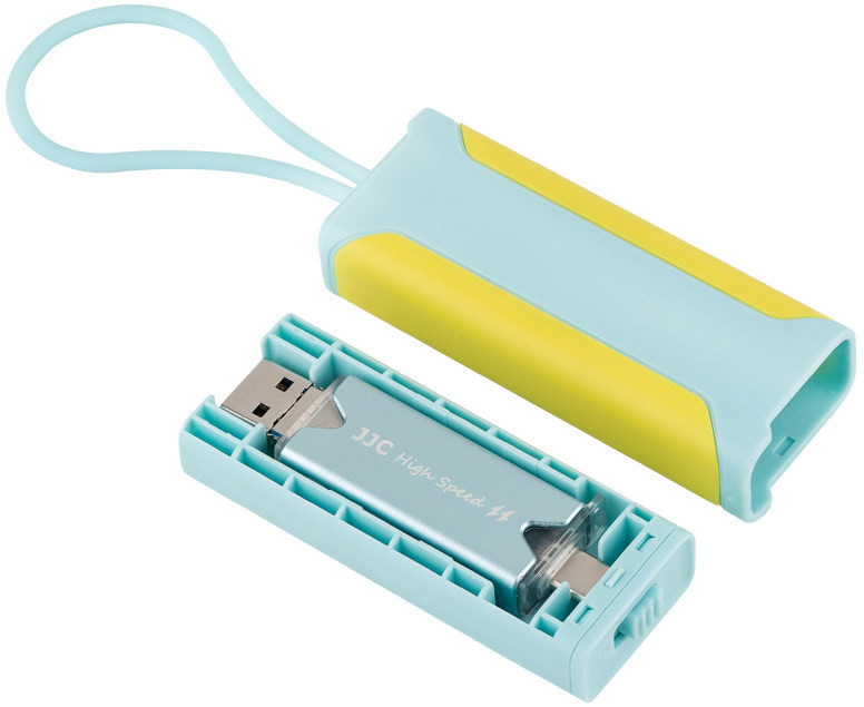 Чехол для SD / microSD / TF карт памяти и nano SIM с OTG картридером (желто-синий)