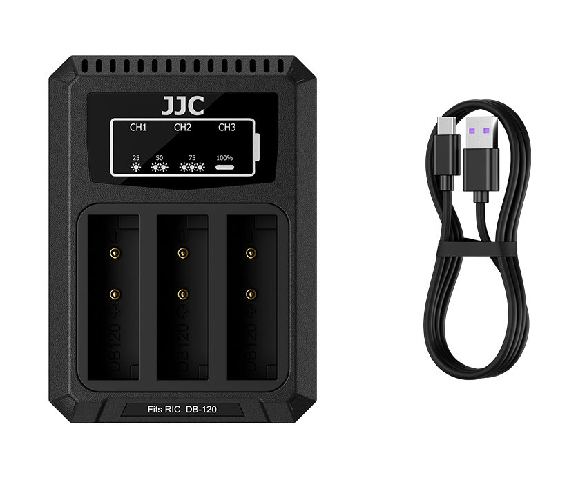 Зарядное USB-C устройство для трёх аккумуляторов Ricoh DB-120