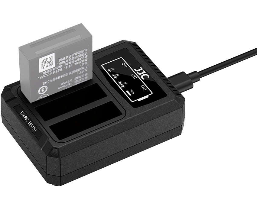 Зарядное USB-C устройство для трёх аккумуляторов Ricoh DB-120