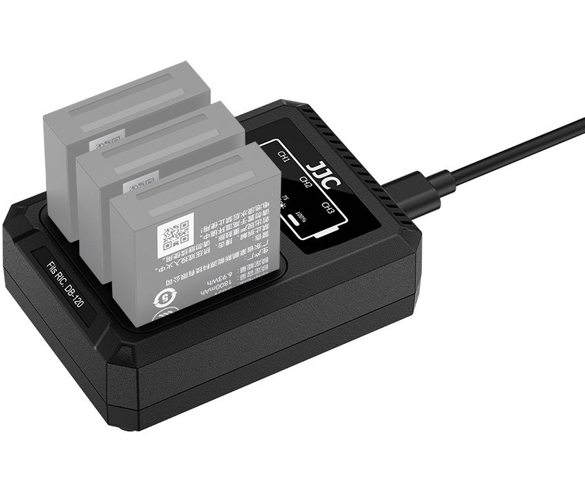 Зарядное USB-C устройство для трёх аккумуляторов Ricoh DB-120