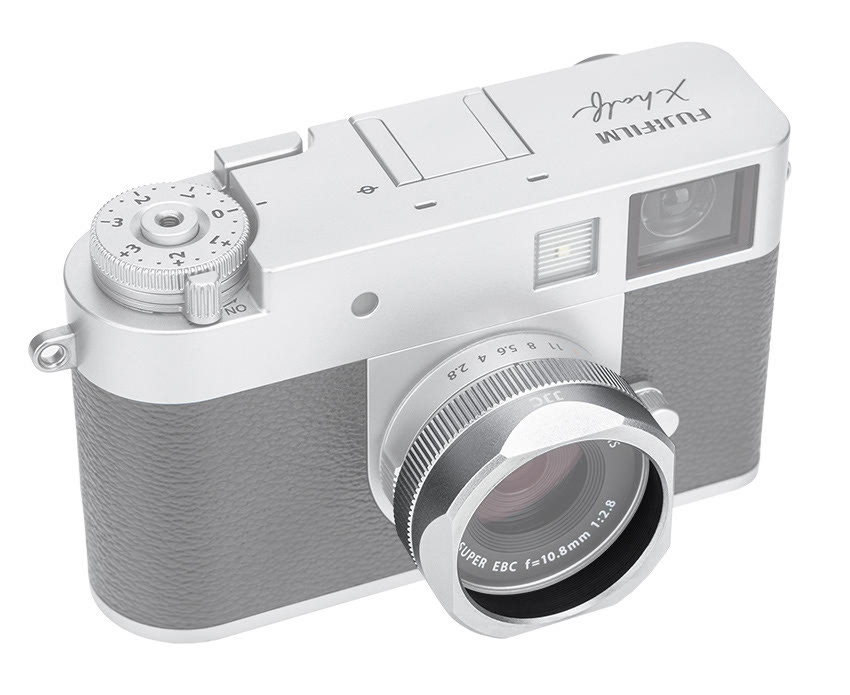 Бленда квадратная с крышкой для Fujifilm X Half (серебристая)