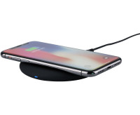 Беспроводная зарядка Qi для смартфона настольная круглая (черный цвет)