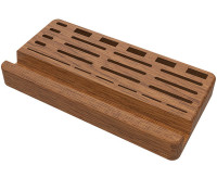 Подставка для смартфона с ячейками для карт памяти и USB Type A / Type C флешек (тёмный орех)