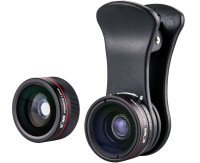 Набор оптики рыбий глаз, широкоугольный конвертер с макро насадкой для смартфона, черный цвет