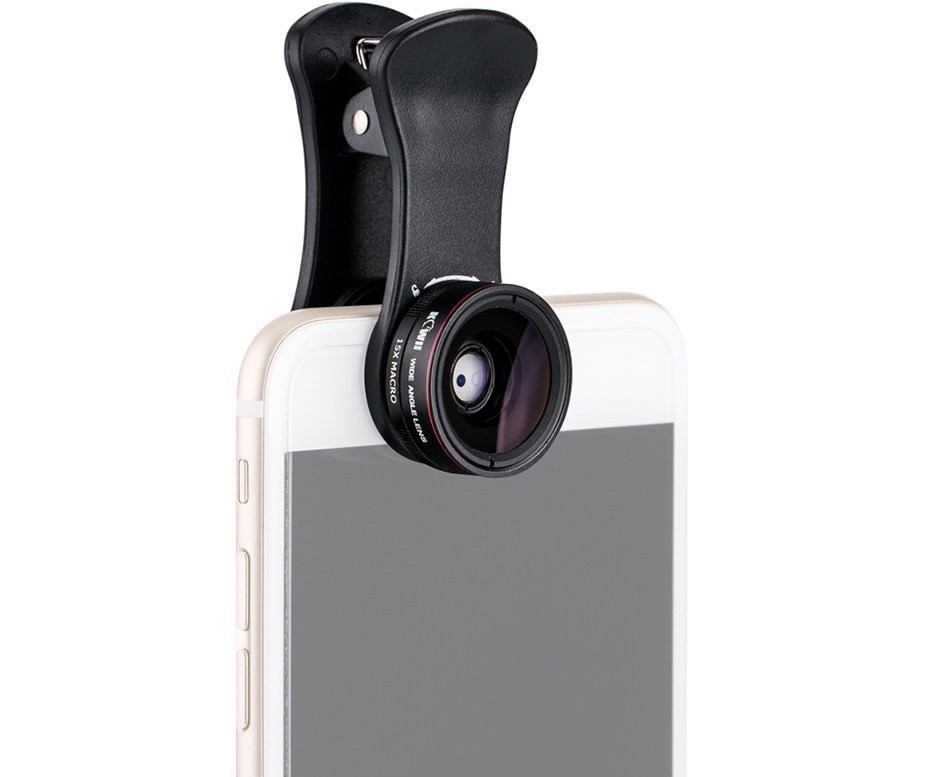Набор оптики рыбий глаз, широкоугольный конвертер с макро насадкой для смартфона, черный цвет