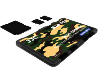 Компактный защитный футляр для флеш карт (4x MicroSD и 2x SD) цвет хаки