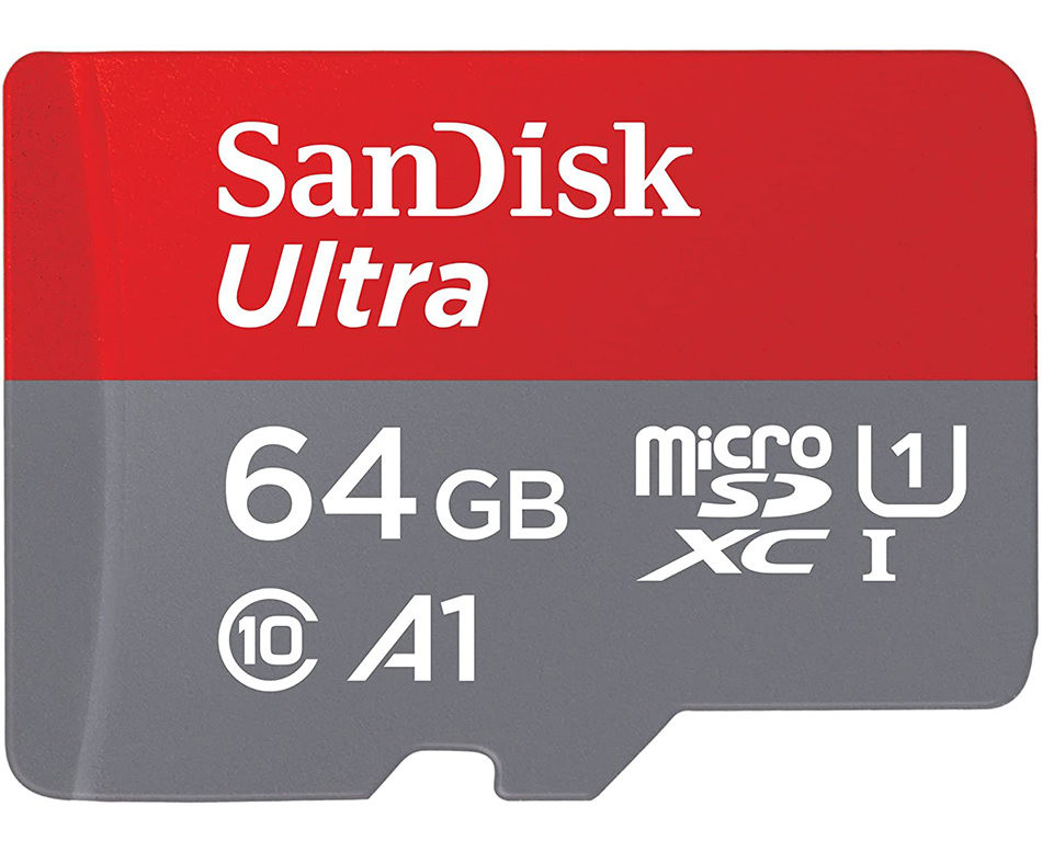 Карта памяти microSDXC UHS-I Sandisk Ultra 64 Гб, 120 МБ/с, Class 10