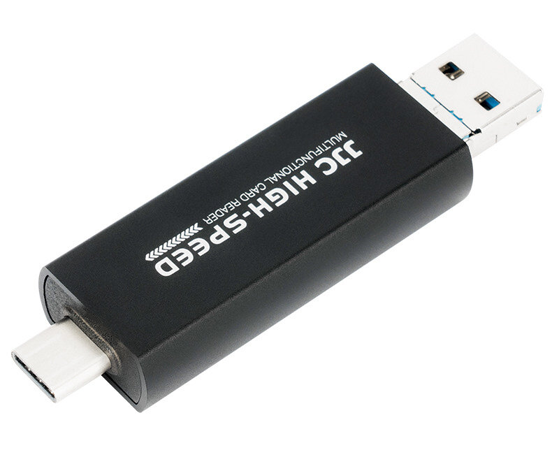 Картридер USB 3.0 + Type-C + Lightning OTG для SD и MicroSD карт памяти (чёрный)