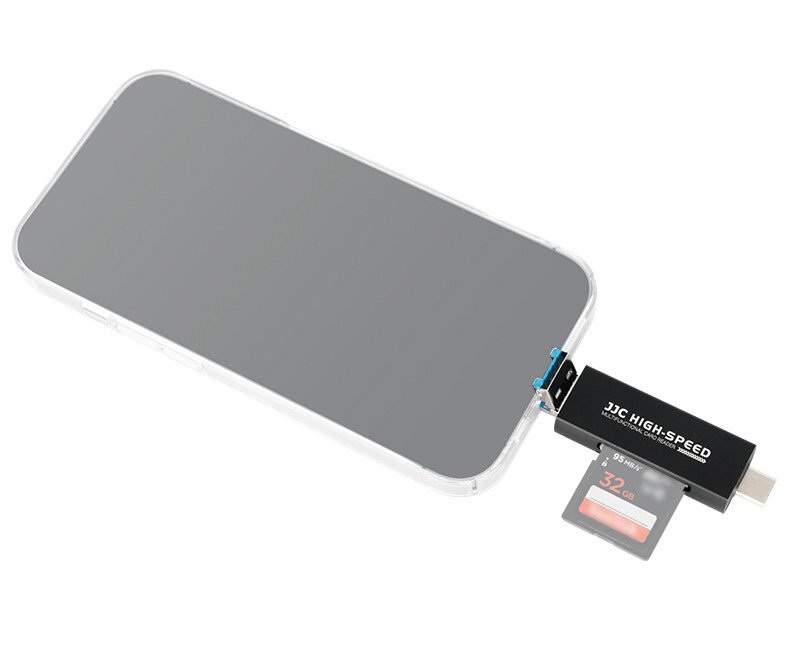 Картридер USB 3.0 + Type-C + Lightning OTG для SD и MicroSD карт памяти (чёрный)
